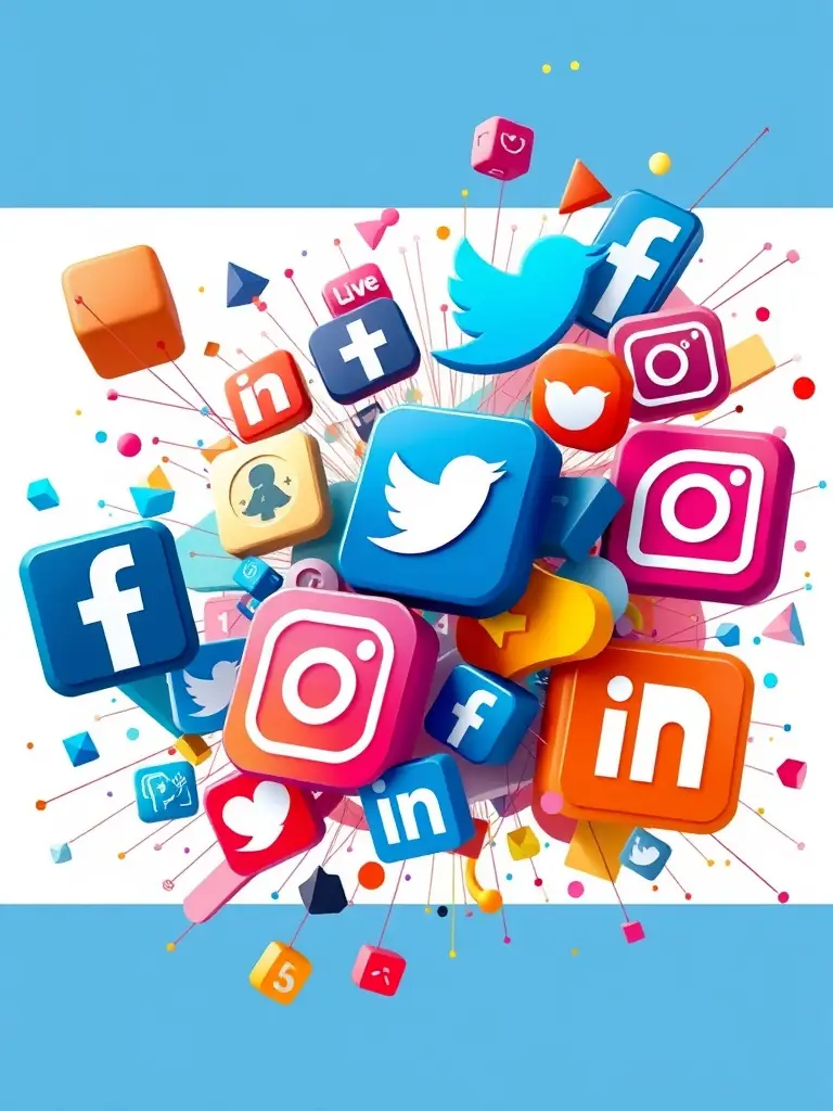 A dynamic image of various digital marketing channels (social media, search engine results, email marketing) converging to promote an automotive brand, illustrating ALMAELITECARS' comprehensive advertising approach.